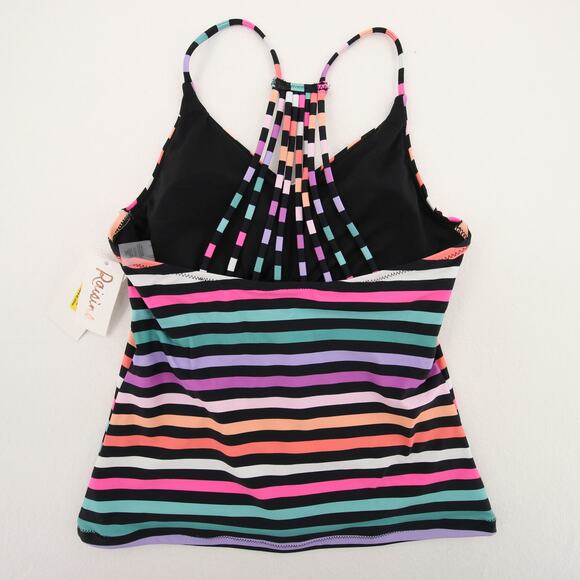 Raisins Tankini Swim Top Rainbow Stripe VNeck Racerback Padded Size Small NWT - Picture 11 of 11